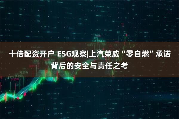 十倍配资开户 ESG观察|上汽荣威“零自燃”承诺背后的安全与责任之考